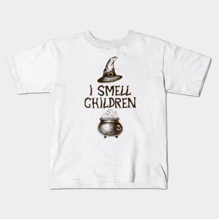 I Smell Children Hocus Pocus Fun Teacher Witch Shirt Funny Halloween Shirts Happy Halloween Costumes Trick Or Treat Scary Halloween Gift Kids T-Shirt